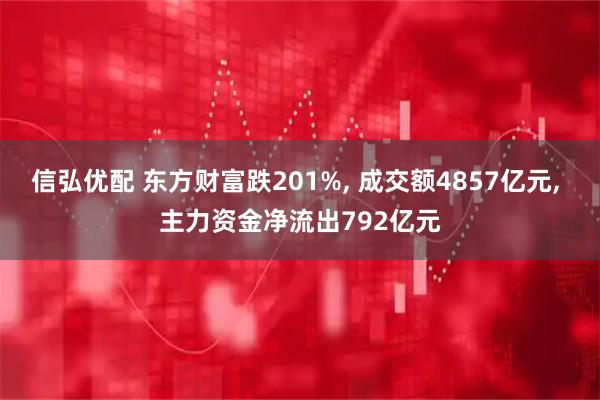 信弘优配 东方财富跌201%, 成交额4857亿元, 主力资金净流出792亿元